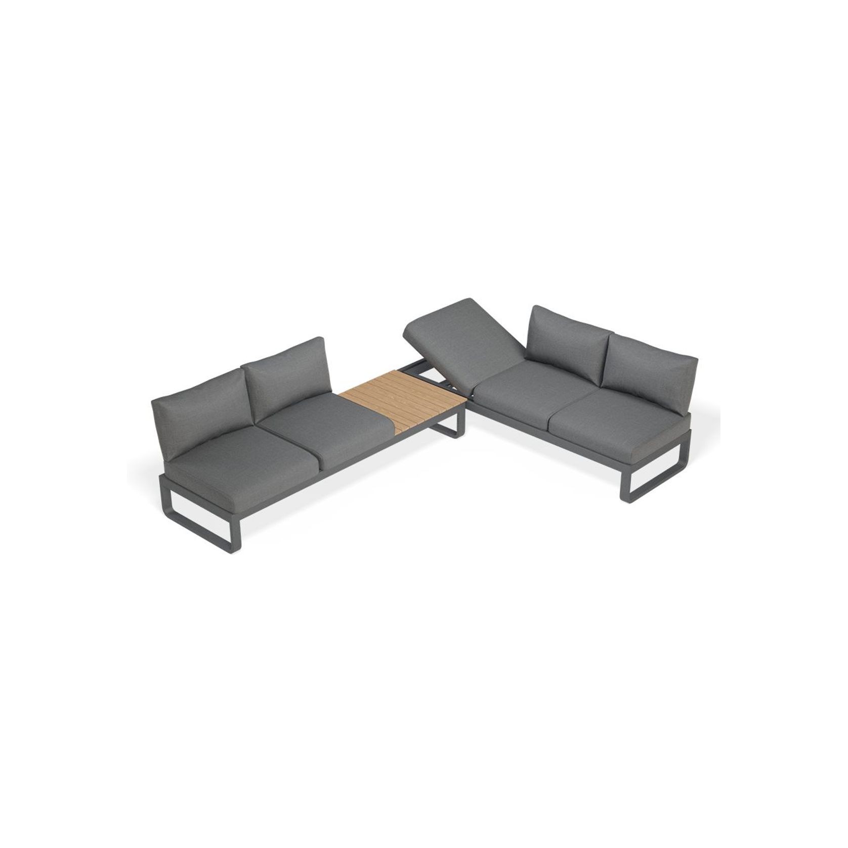 Fino Config F - Outdoor Modular Sofa with Matt Charcoal gallery detail image