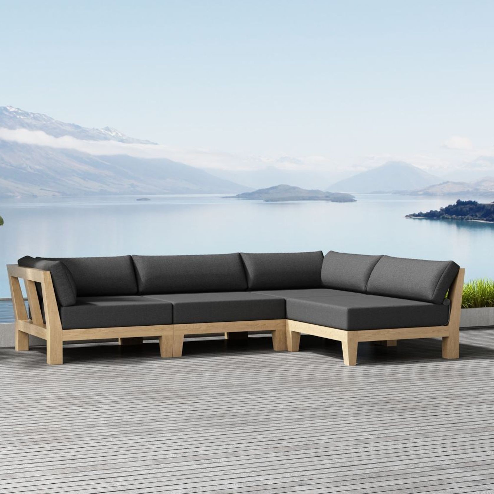 Newport Teak Outdoor Corner Chair gallery detail image