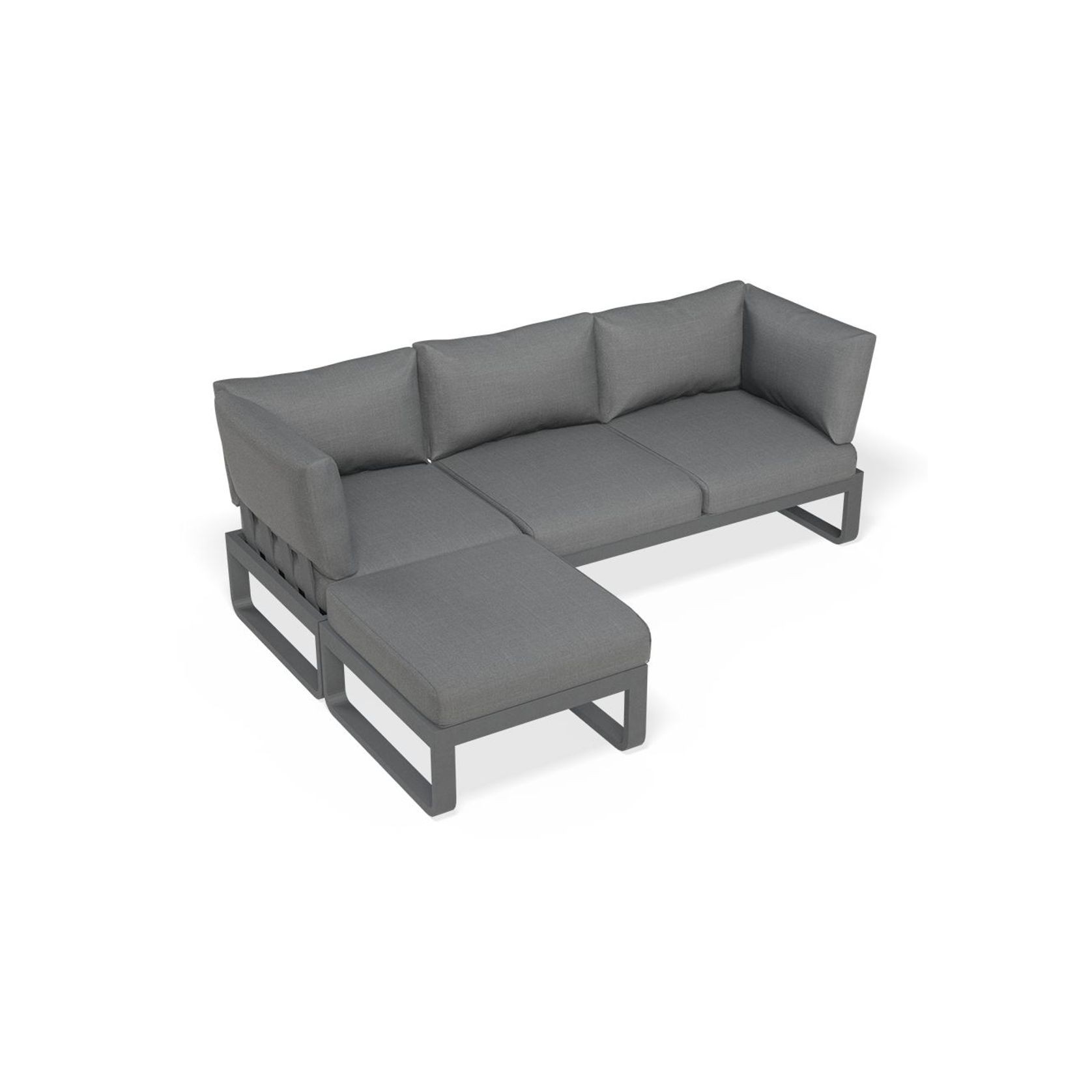 Fino Config C - Outdoor Modular Sofa in Matt Charcoal gallery detail image