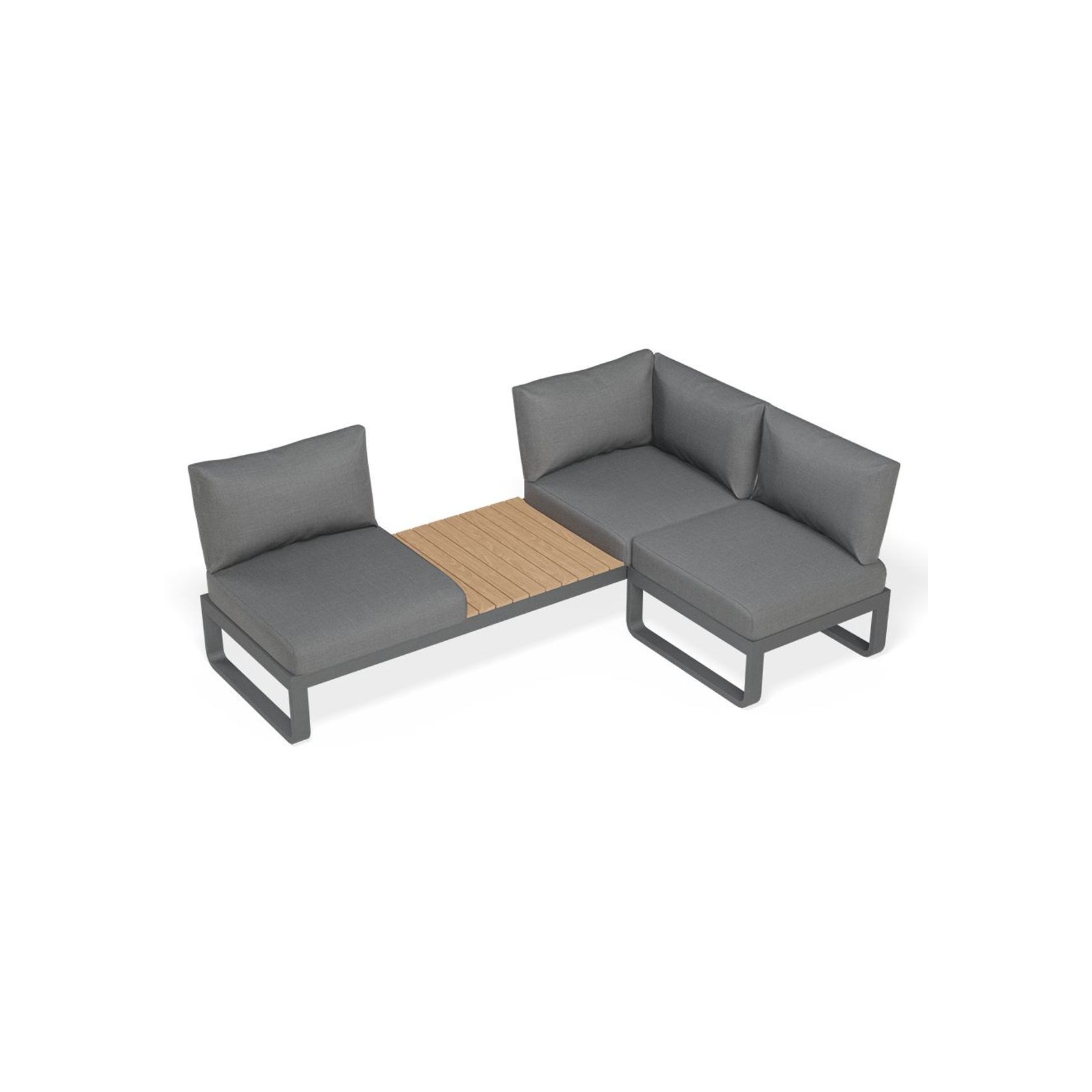 Fino Config D - Outdoor Modular Sofa in Matt Charcoal gallery detail image