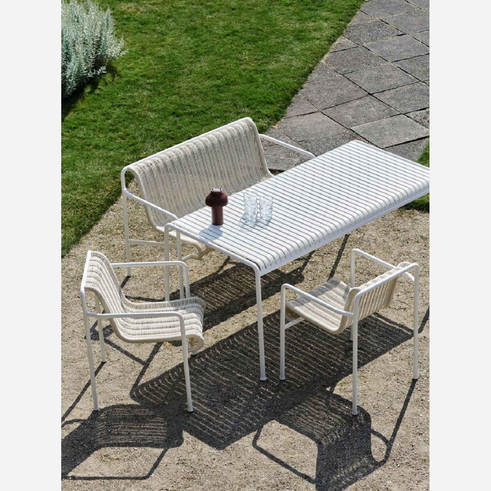 Palissade Cord Dining Bench with Armrest gallery detail image