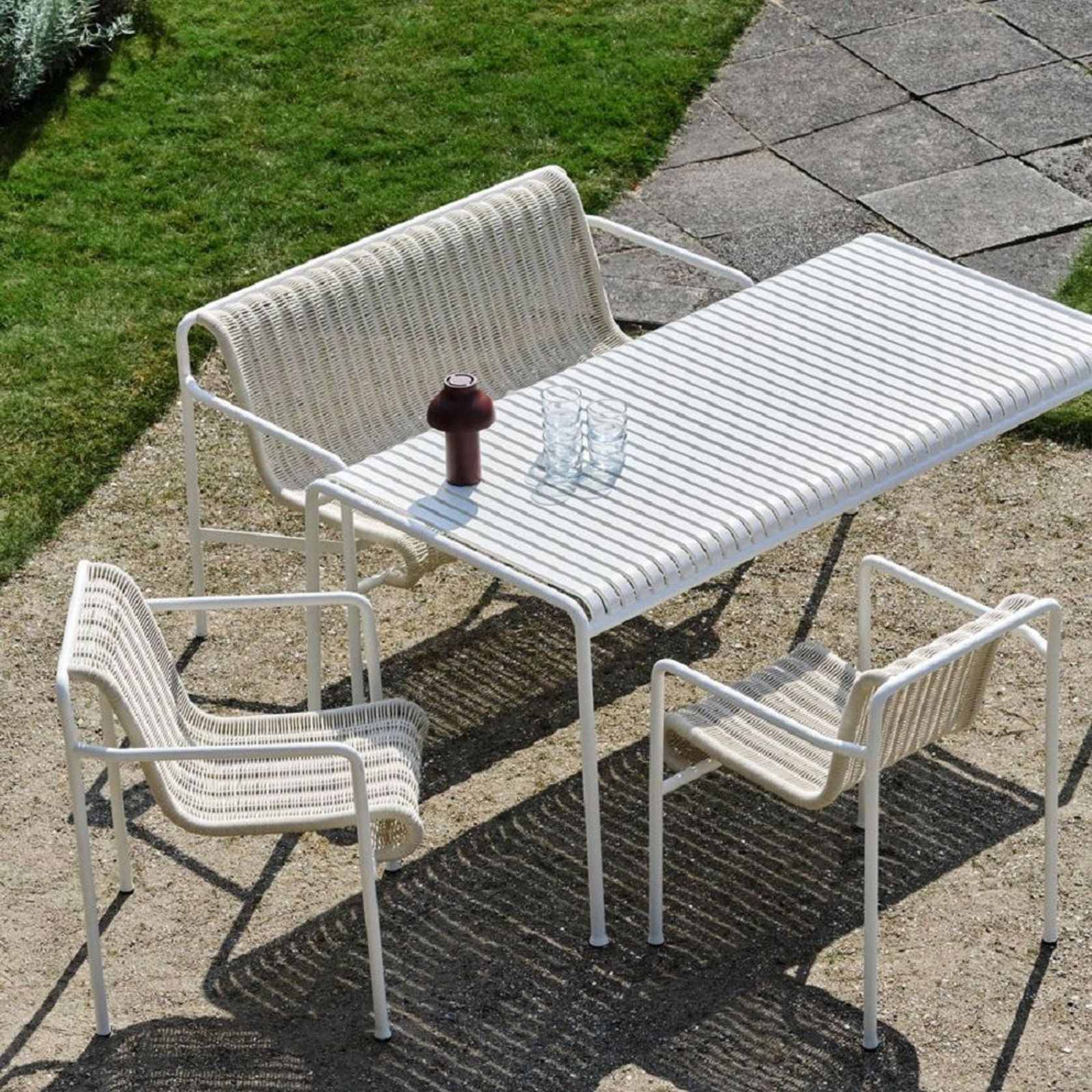 Palissade Cord Dining Bench with Armrest gallery detail image