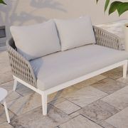 Alma Lounge Chair - Outdoor - Two Seater - White - Light Grey Cushion gallery detail image