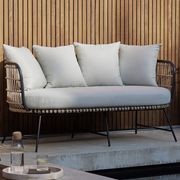 Arden Bamboo Wicker 2 Seater Outdoor Lounge gallery detail image