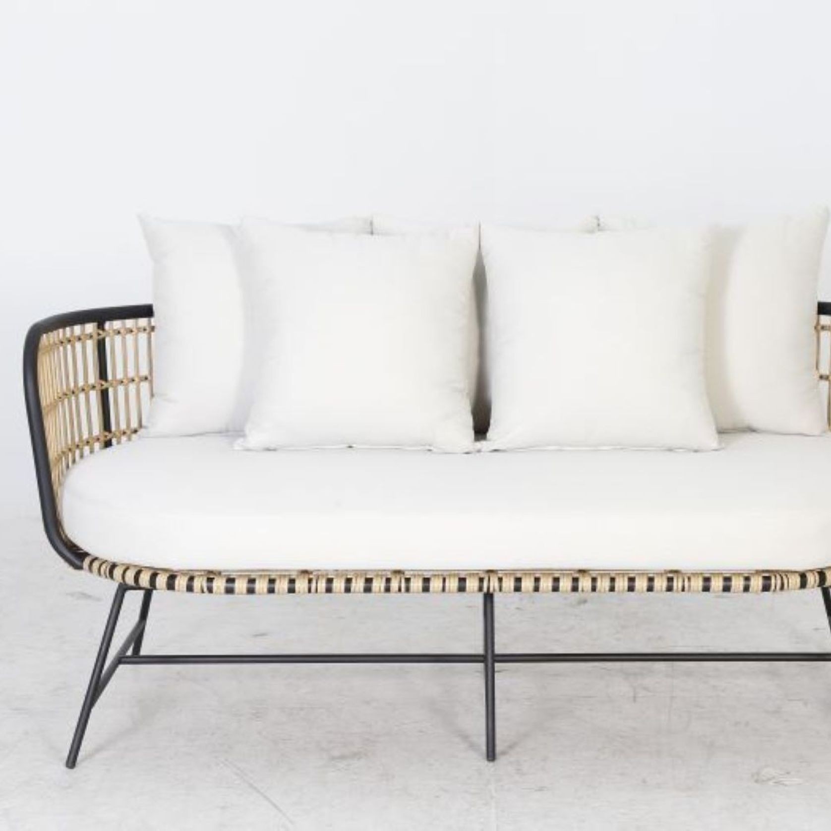 Arden Bamboo Wicker 2 Seater Outdoor Lounge gallery detail image