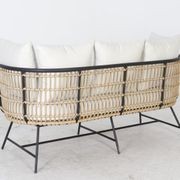 Arden Bamboo Wicker 2 Seater Outdoor Lounge gallery detail image
