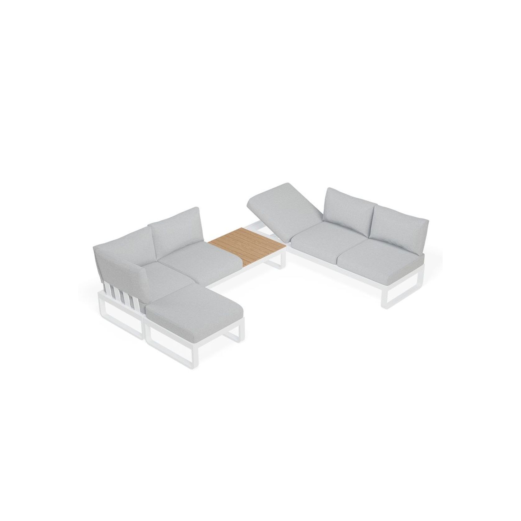 Fino Config F - Outdoor Modular Sofa in Matt White gallery detail image