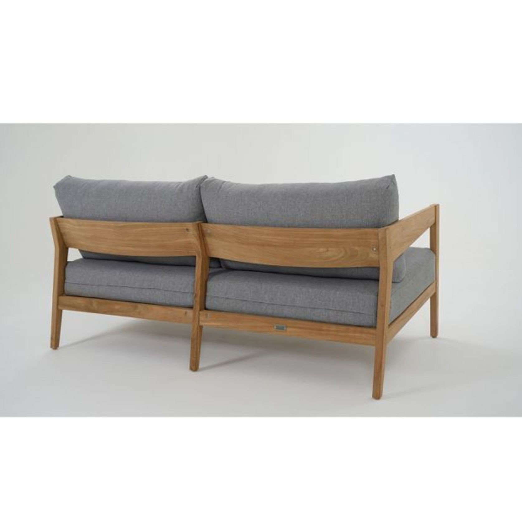 Caledonia Outdoor Teak  2 Seater with Grey Cushions gallery detail image