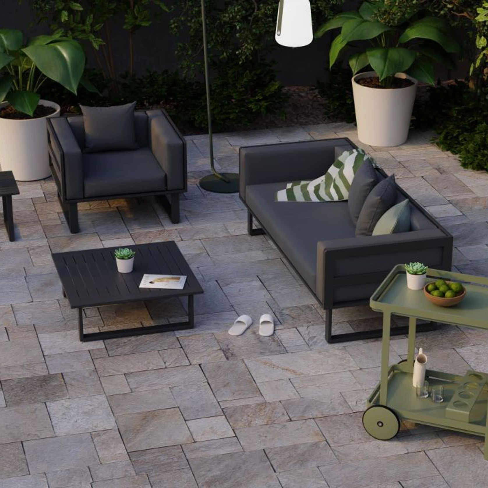 Vivara Sofa - Charcoal - Two Seater gallery detail image