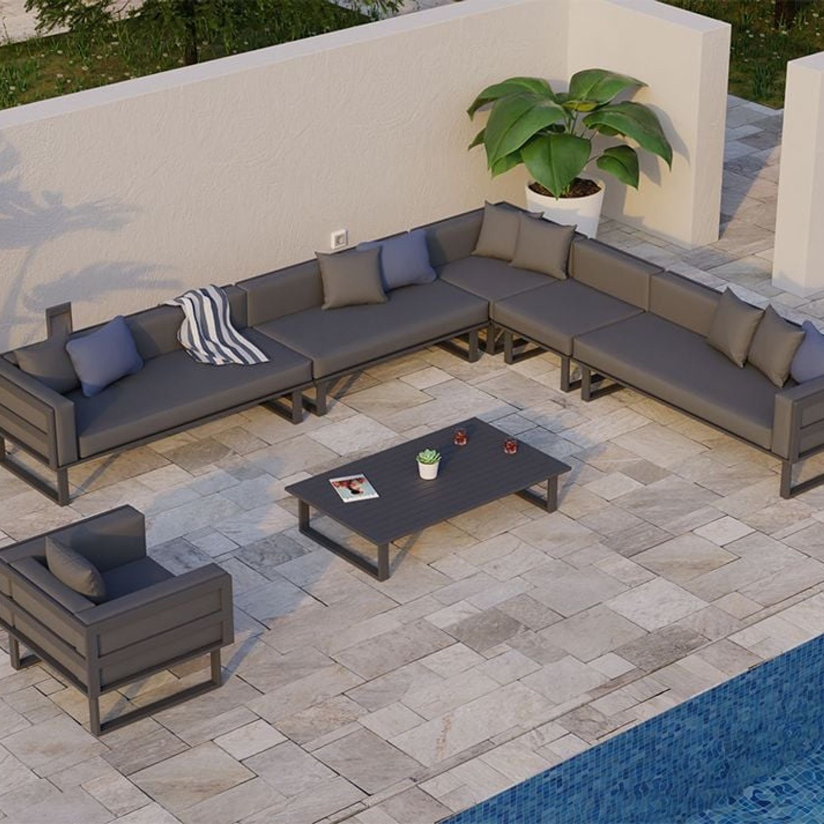 Vivara Sofa - Charcoal - Modular Section D - Corner gallery detail image