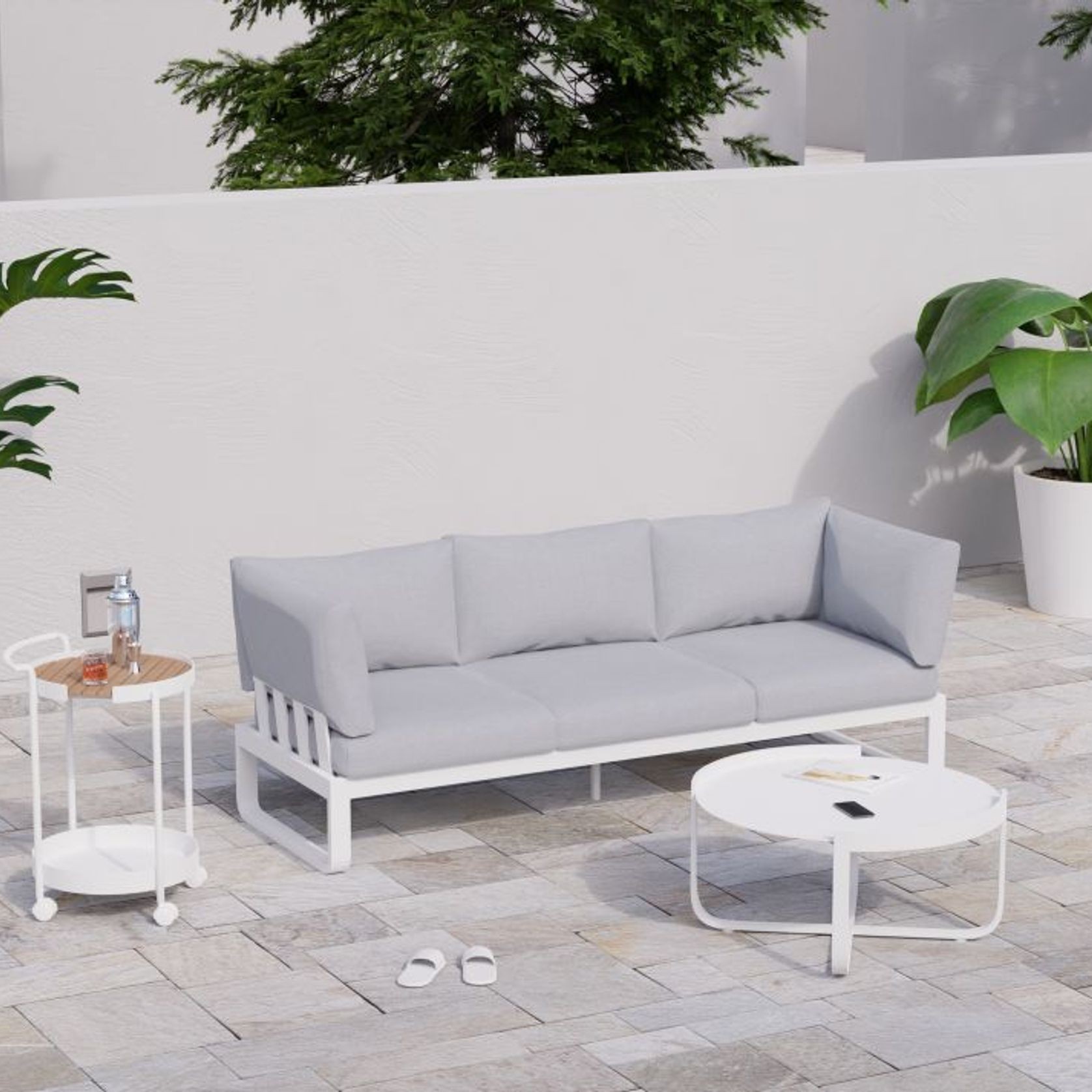 Fino Config A - Outdoor Modular Sofa in Matt White gallery detail image