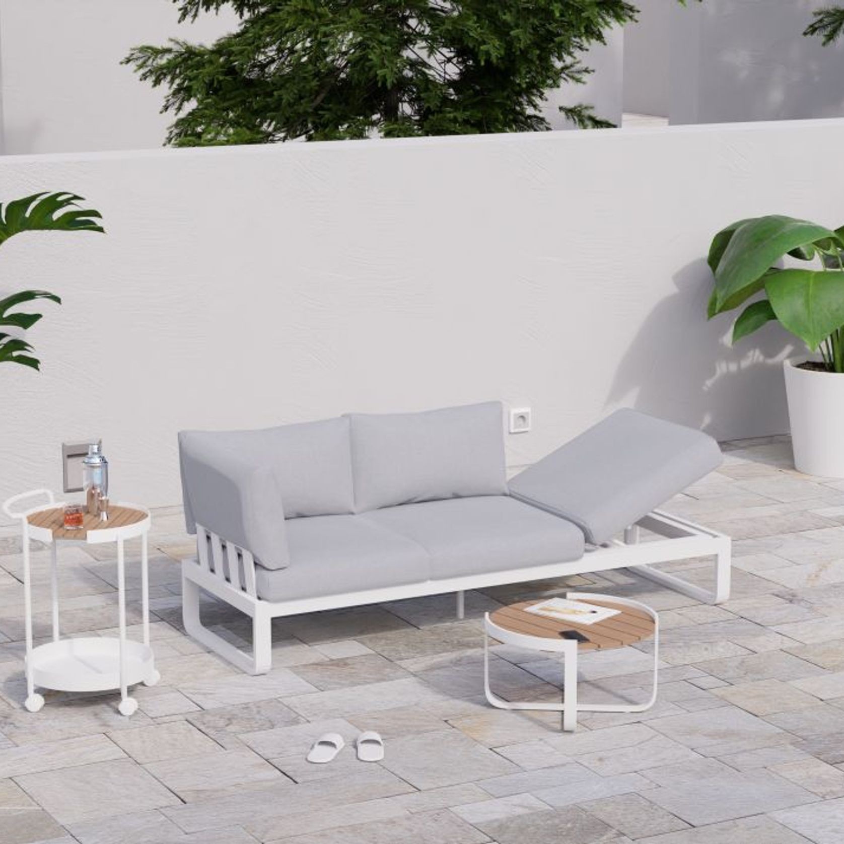 Fino Config A - Outdoor Modular Sofa in Matt White gallery detail image