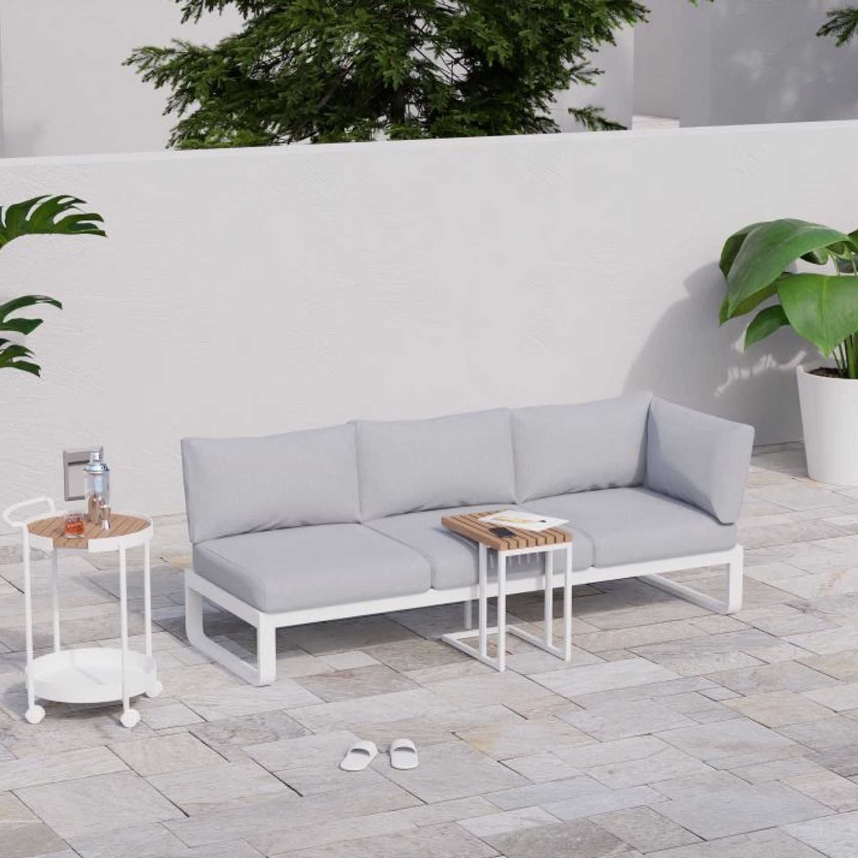Fino Config A - Outdoor Modular Sofa in Matt White gallery detail image