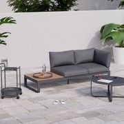 Fino Config B - Outdoor Modular Sofa in Matt Charcoal gallery detail image
