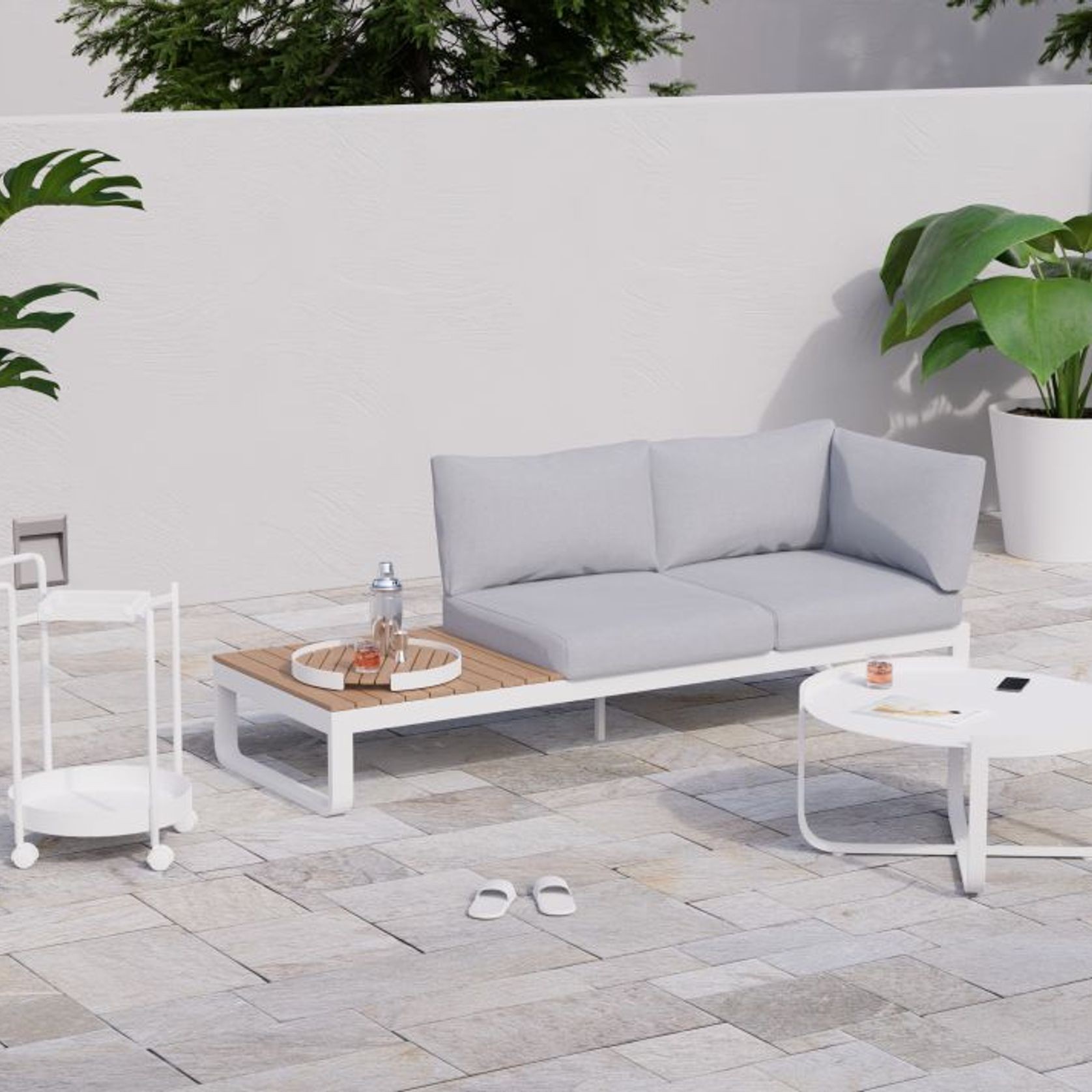 Fino Config B - Outdoor Modular Sofa in Matt White gallery detail image