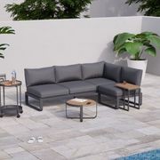 Fino Config C - Outdoor Modular Sofa in Matt Charcoal gallery detail image