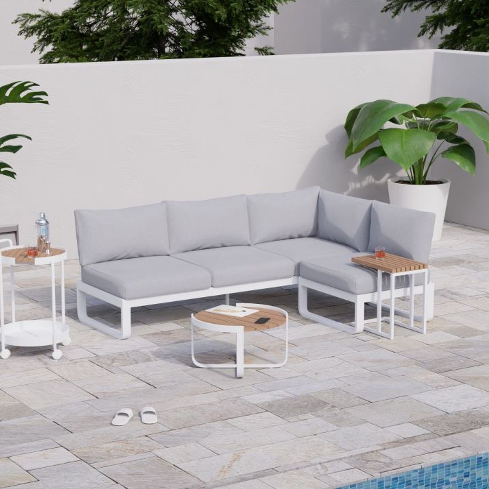 Fino Config C - Outdoor Modular Sofa in Matt White gallery detail image