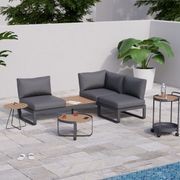 Fino Config D - Outdoor Modular Sofa in Matt Charcoal gallery detail image