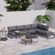 Fino Config E - Outdoor Modular Sofa in Matt Charcoal gallery detail image