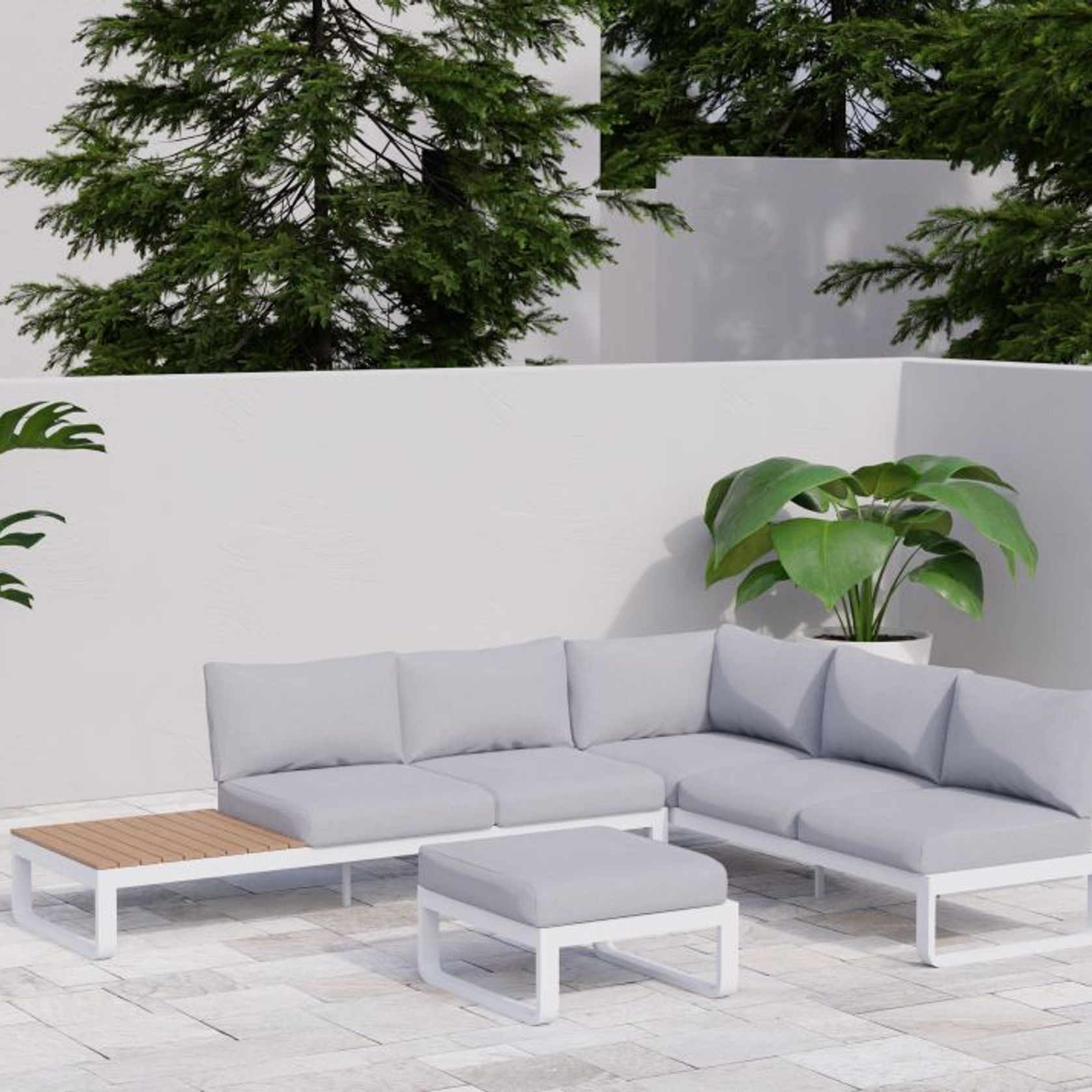 Fino Config F - Outdoor Modular Sofa in Matt White gallery detail image