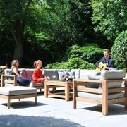 Delta Outdoor Corner Teak Sofa | Charcoal gallery detail image