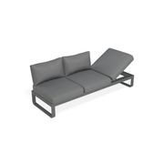 Fino Outdoor 3 Seater Sunlounge in Matt Charcoal Frame / Dark Grey Fabric gallery detail image