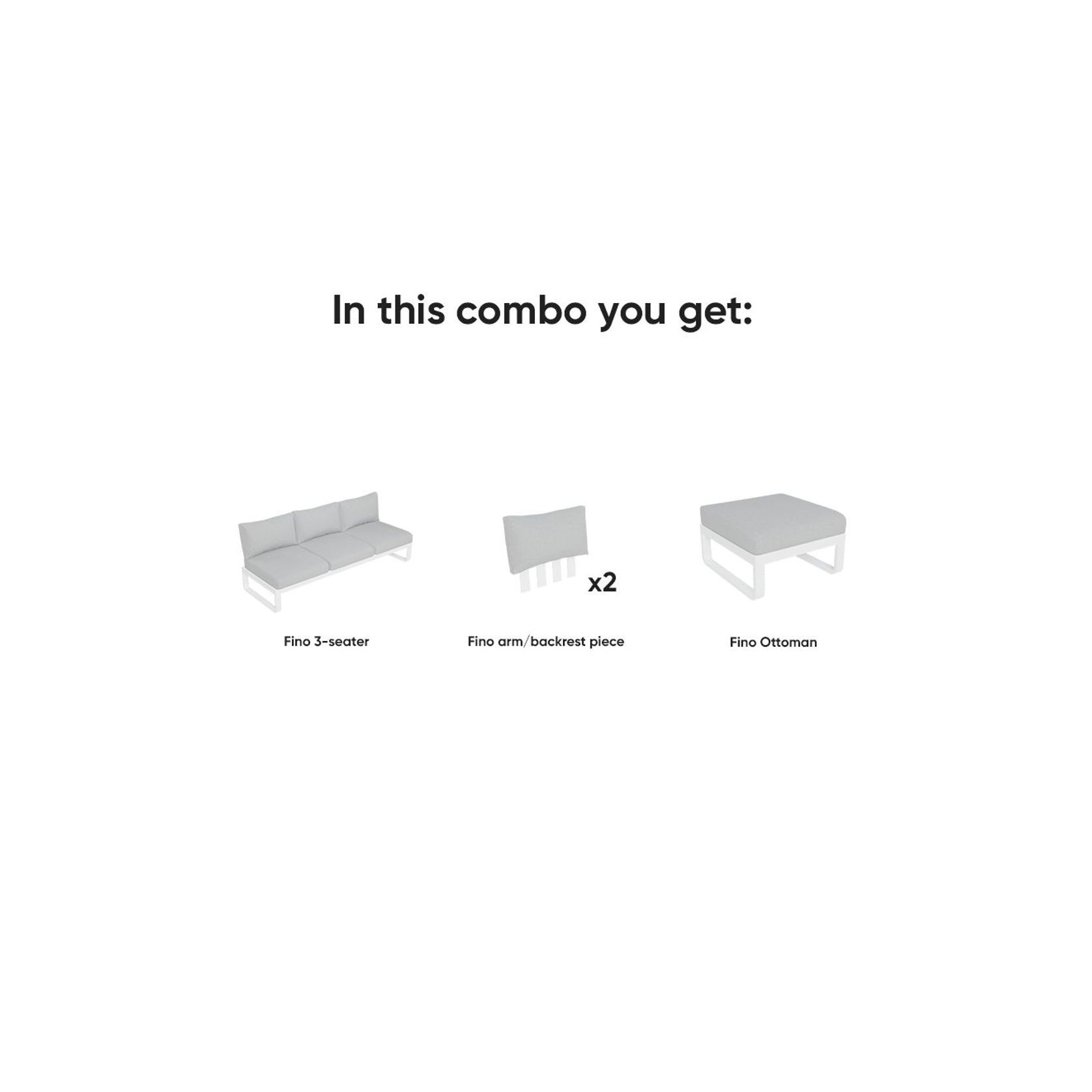 Fino Config C - Outdoor Modular Sofa in Matt White gallery detail image