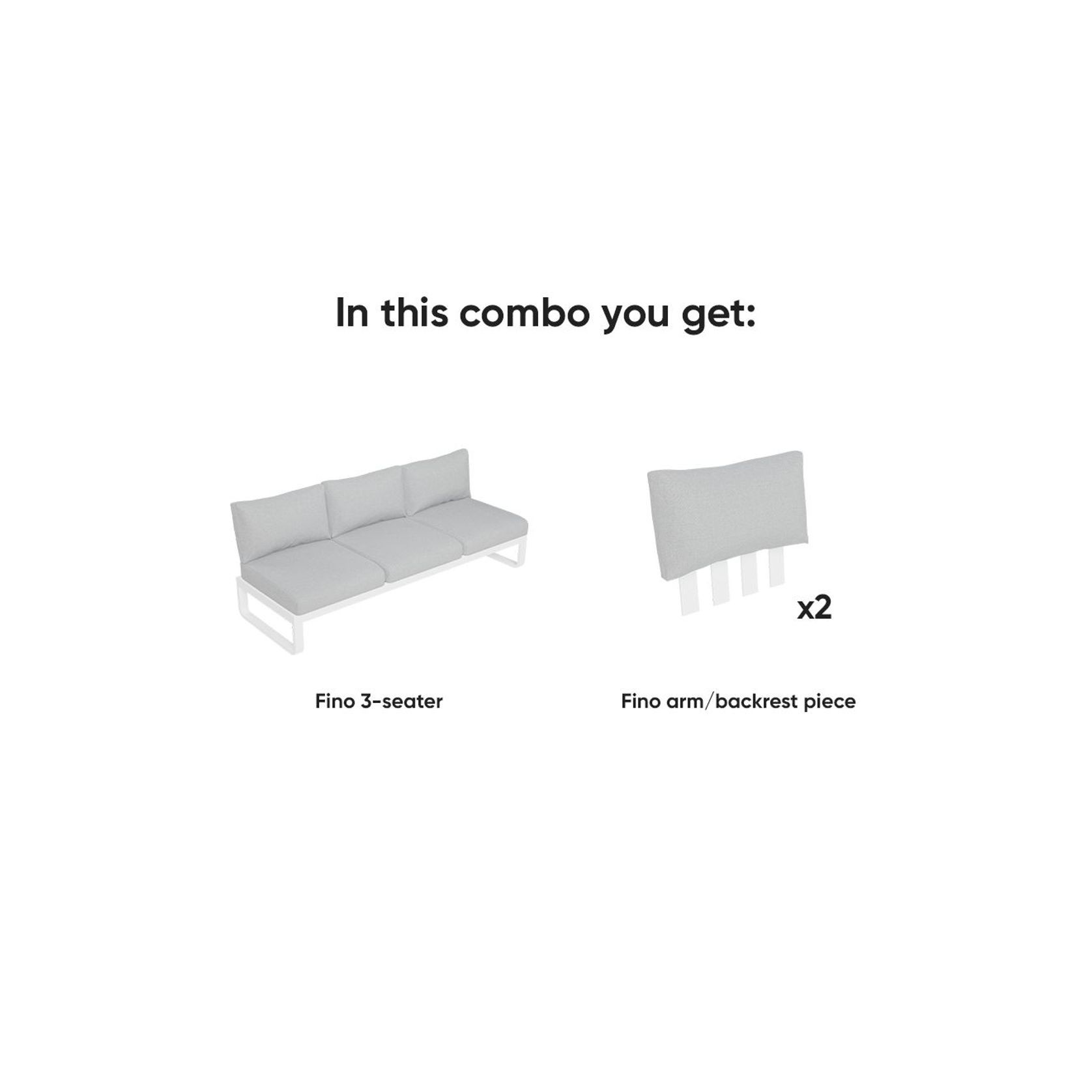 Fino Config A - Outdoor Modular Sofa in Matt White gallery detail image