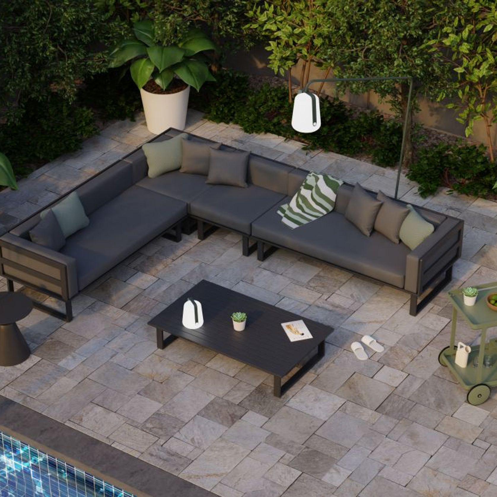 Vivara Sofa - Charcoal - Modular Section A - Left Arm gallery detail image