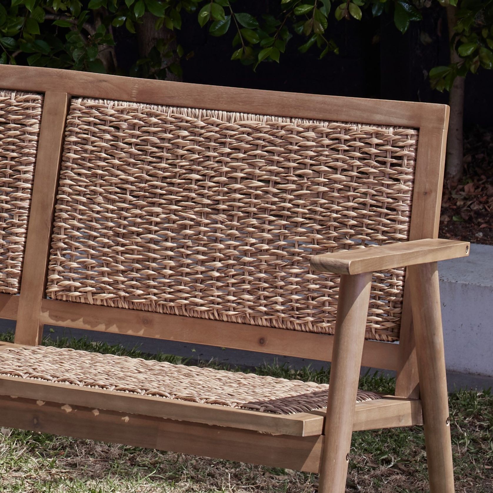 Manado 5PCE Acacia & Wicker Outdoor Lounge Set gallery detail image