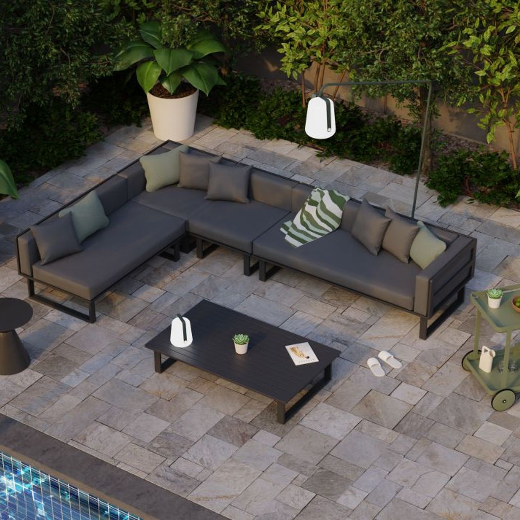 Vivara Sofa - Charcoal - Modular Section B - Right Arm gallery detail image