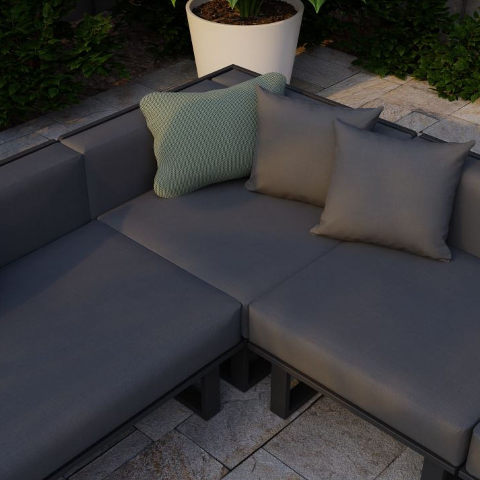 Vivara Sofa - Charcoal - Modular Section D - Corner gallery detail image