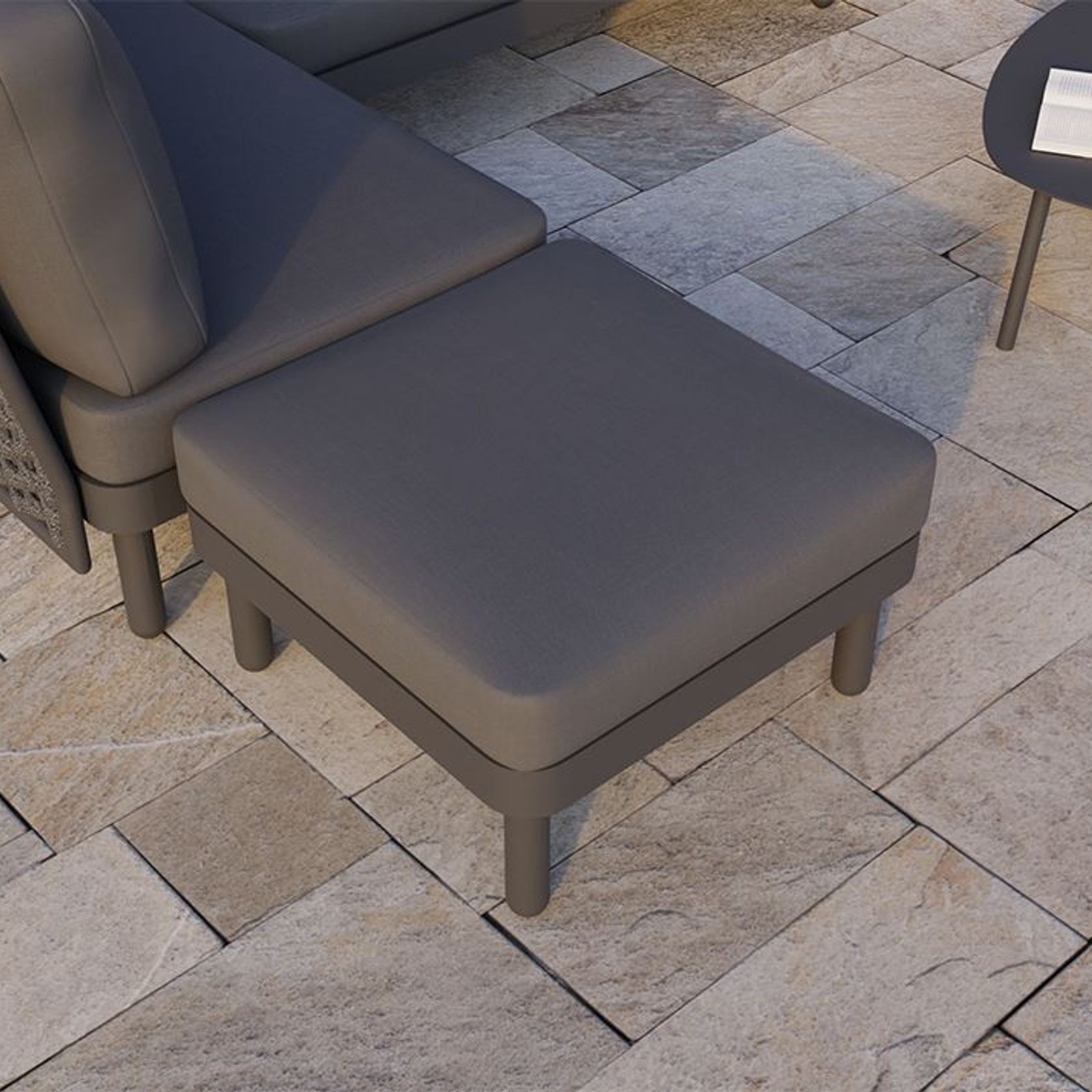 Siano Modular Pouf - Outdoor - Charcoal - Dark Grey Cushion gallery detail image