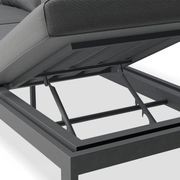 Fino Outdoor 3 Seater Sunlounge in Matt Charcoal Frame / Dark Grey Fabric gallery detail image