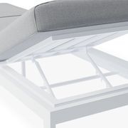 Fino Outdoor 3 Seater Sunlounge in Matt White Frame / Light Grey Fabric gallery detail image