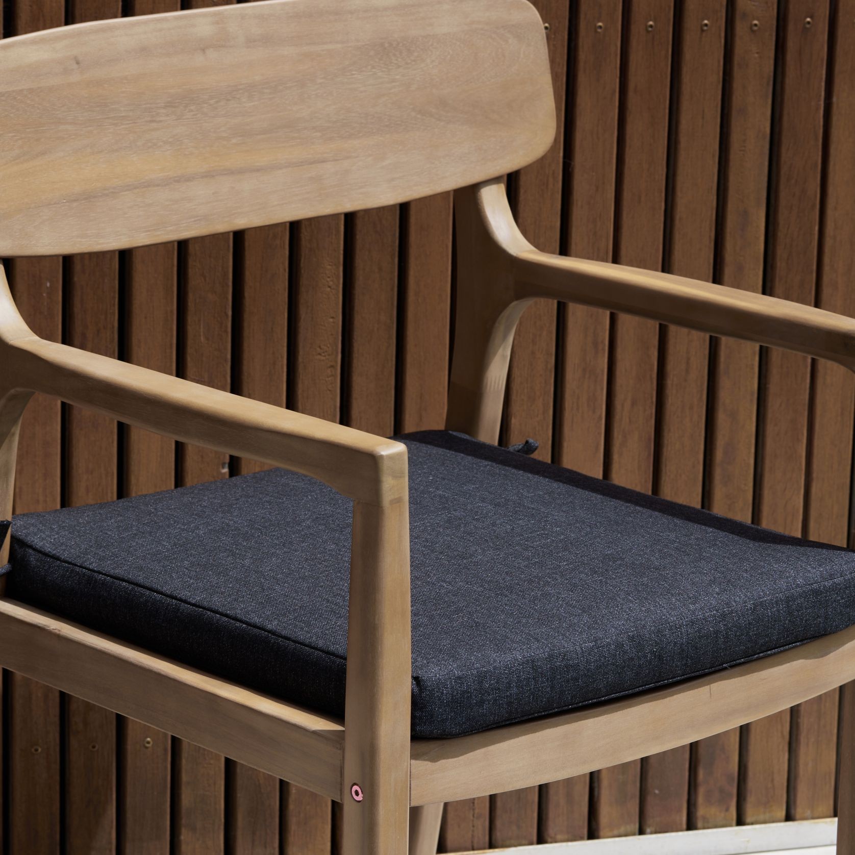 Rixos Acacia Outdoor Dining Chair | Black Fabric gallery detail image