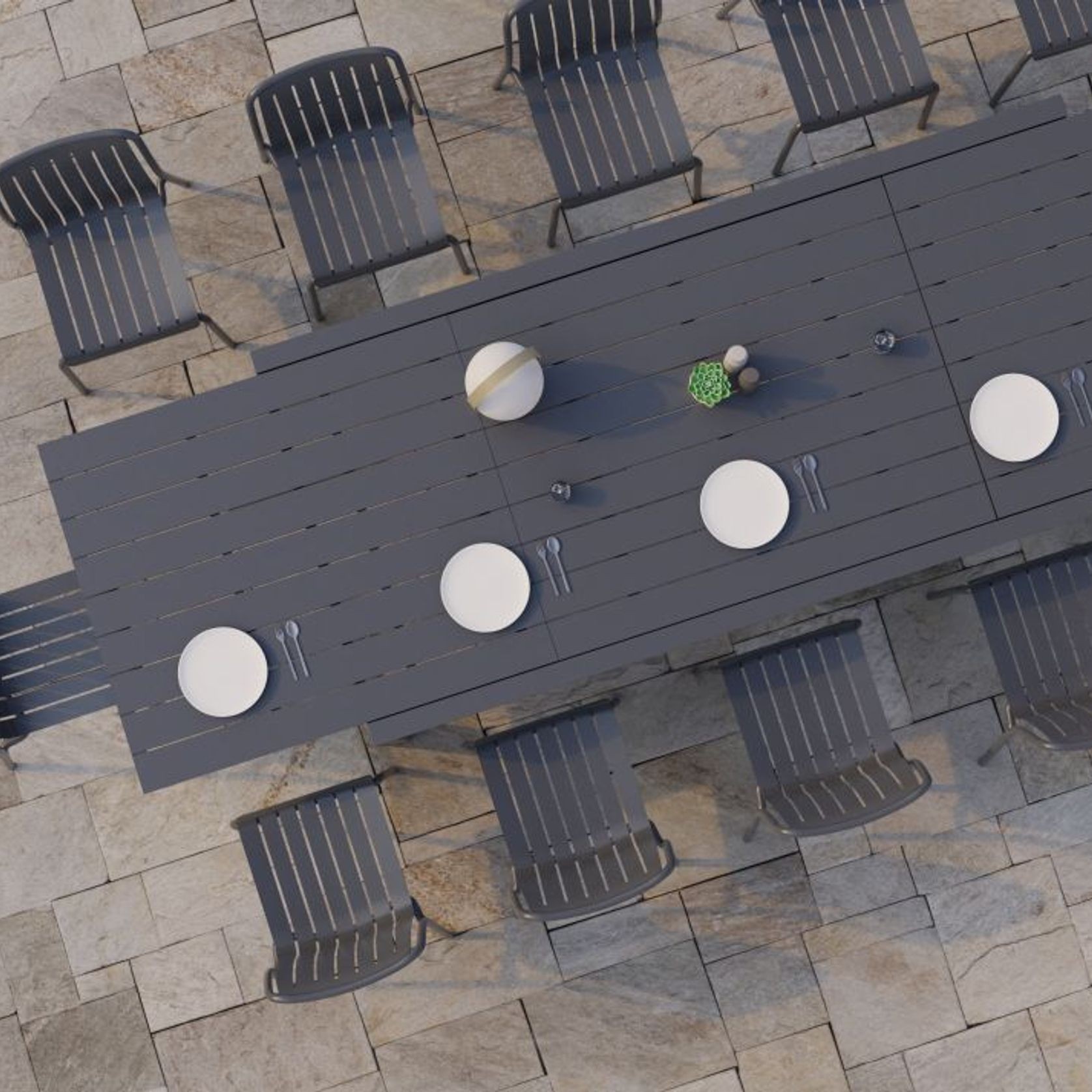 Reflect Table - Outdoor - Extendable 220/338 x 106cm - Charcoal gallery detail image