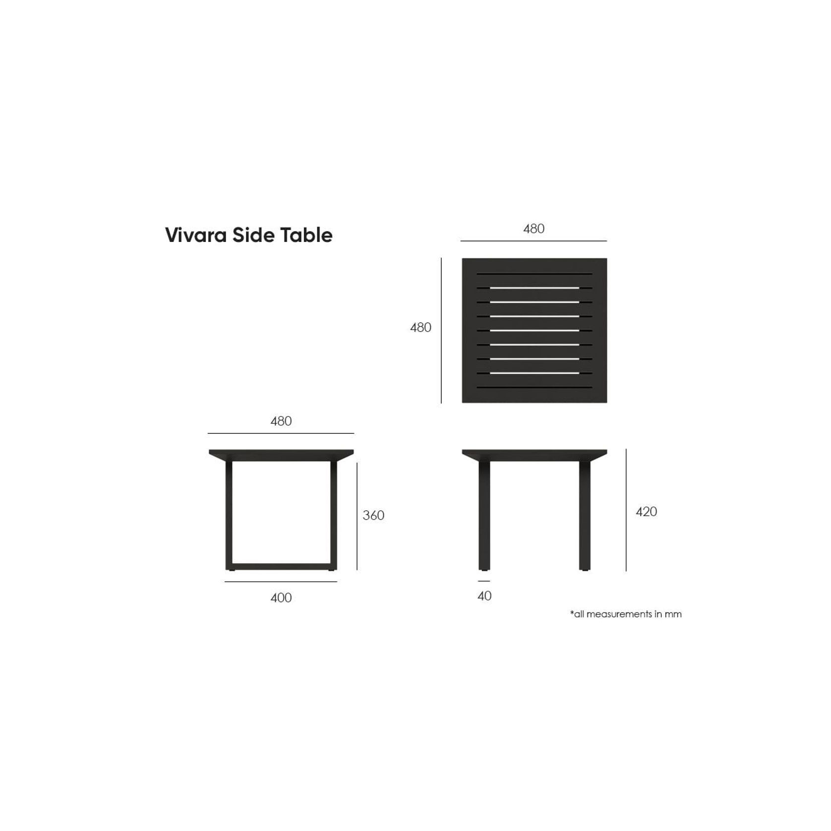 Vivara Side Table - Outdoor - Charcoal gallery detail image