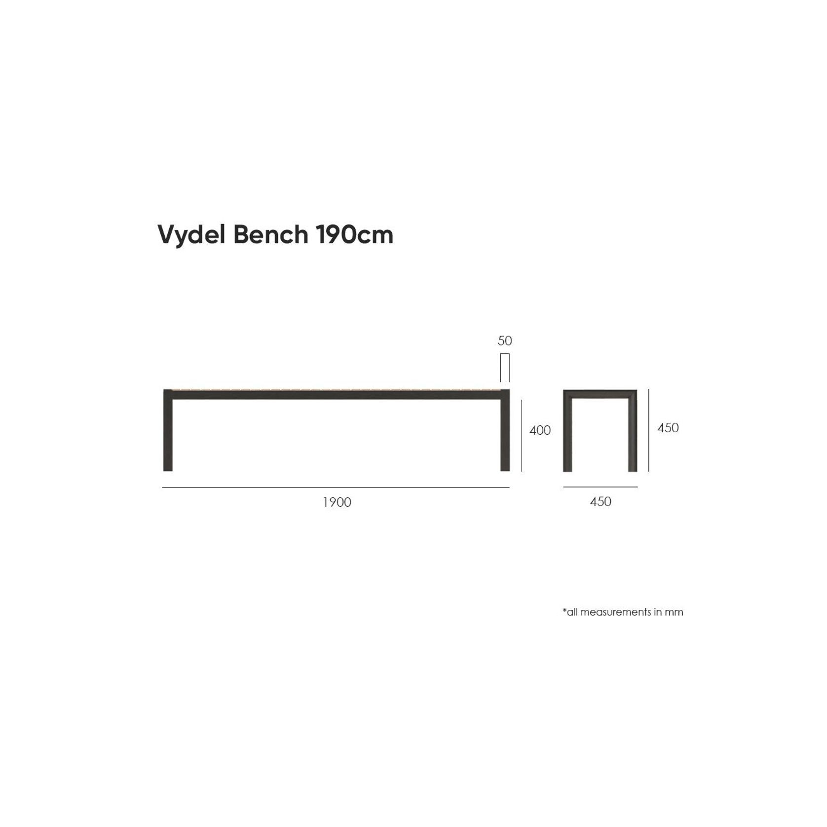 Vydel Bench Seat - Outdoor - 190cm - Teak - White gallery detail image
