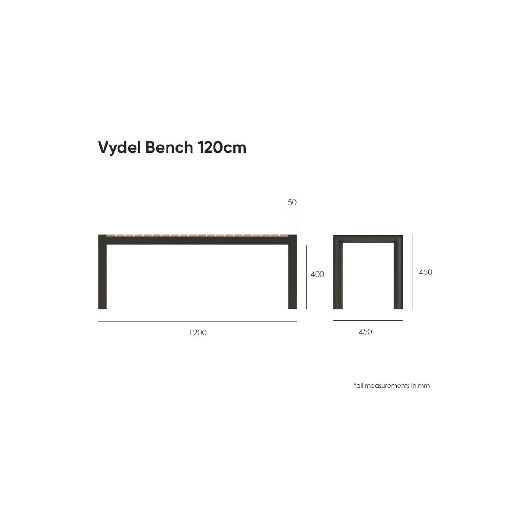 Vydel Bench Seat - Outdoor - 120cm - Teak - White gallery detail image