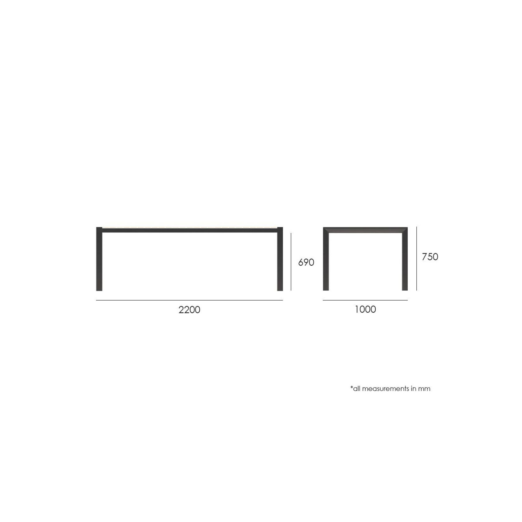 Vydel Table - Outdoor - 220cm x 100cm - White gallery detail image