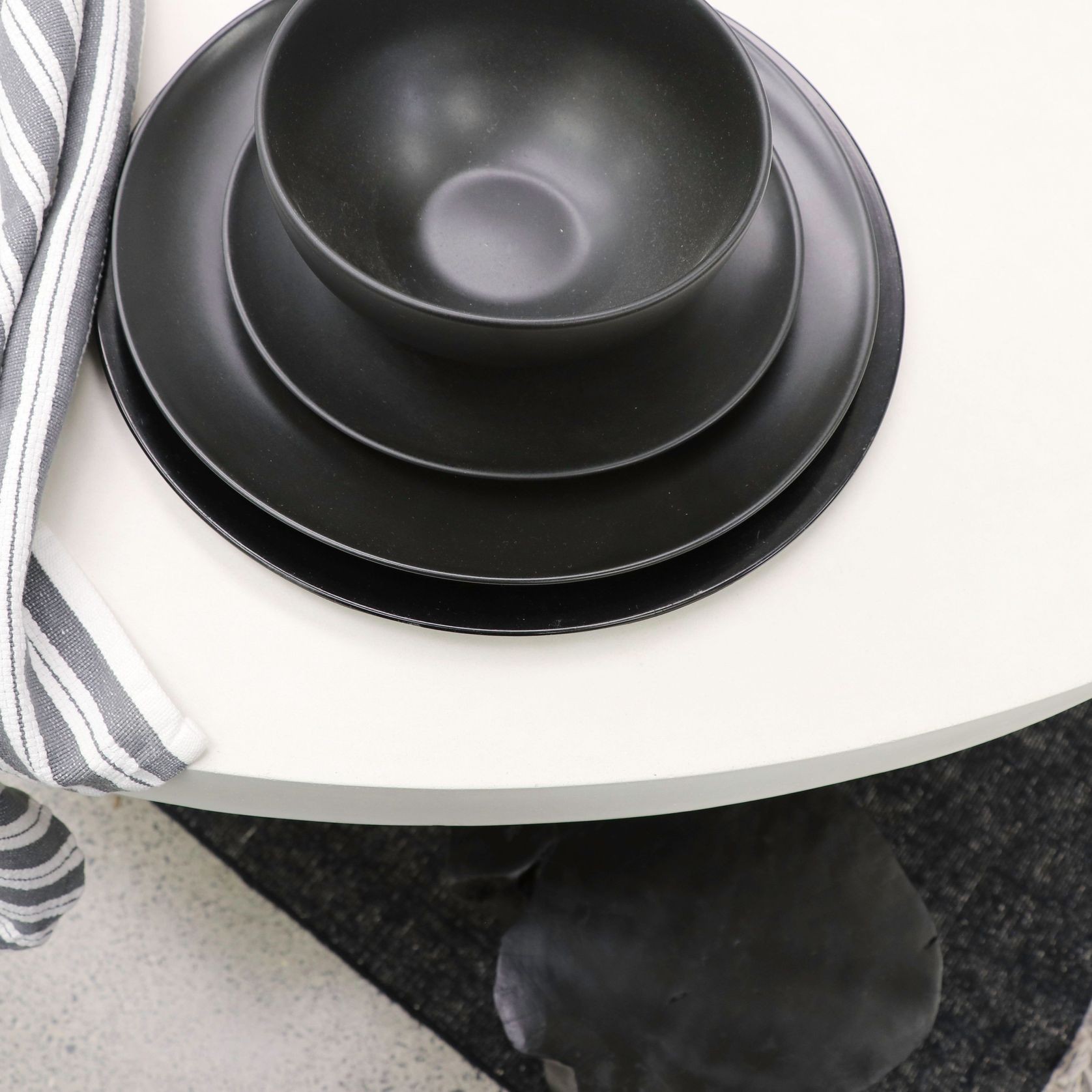 Milazzo Round Concrete Outdoor Table - White gallery detail image