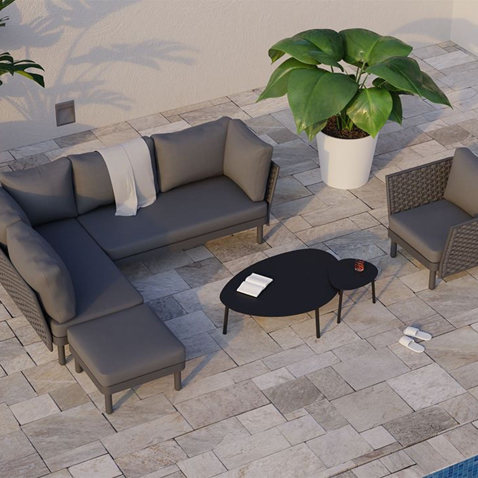Cetara Side Table - Outdoor - Black gallery detail image