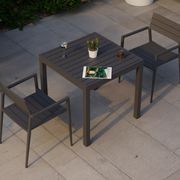 Halki Table Matt Charcoal Aluminium 77cm x 77xm gallery detail image