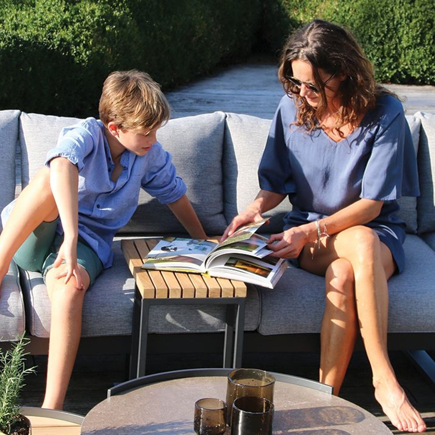 Cube Outdoor Side Table - Charcoal gallery detail image