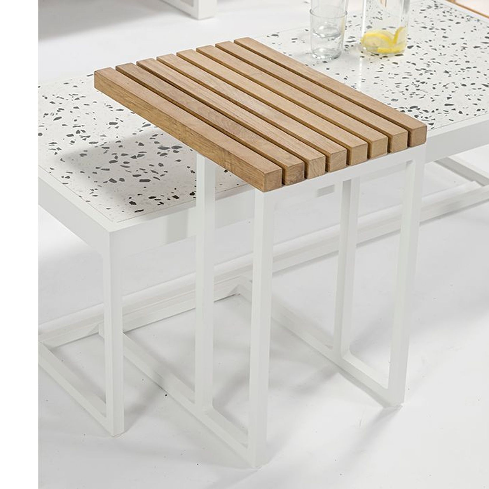 Cube Outdoor Side Table - White gallery detail image