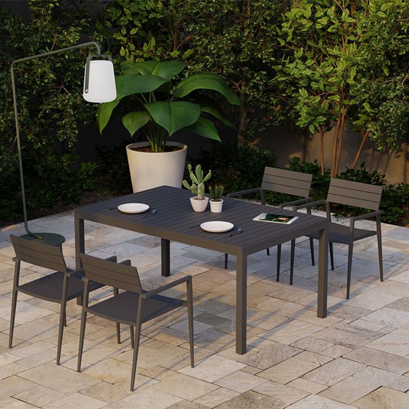 Halki Table - Outdoor - 160cm x 90cm - Charcoal gallery detail image