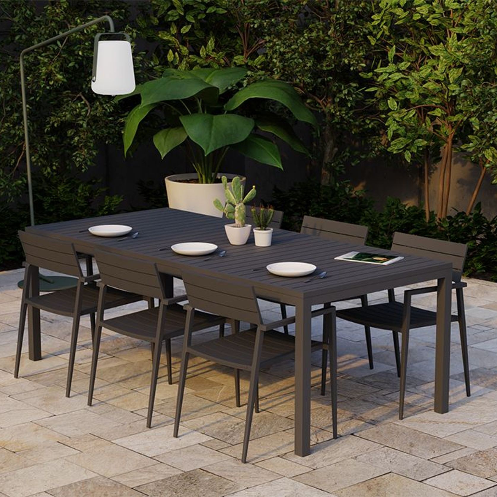 Halki Table - Outdoor - 220cm x 100cm - Charcoal gallery detail image