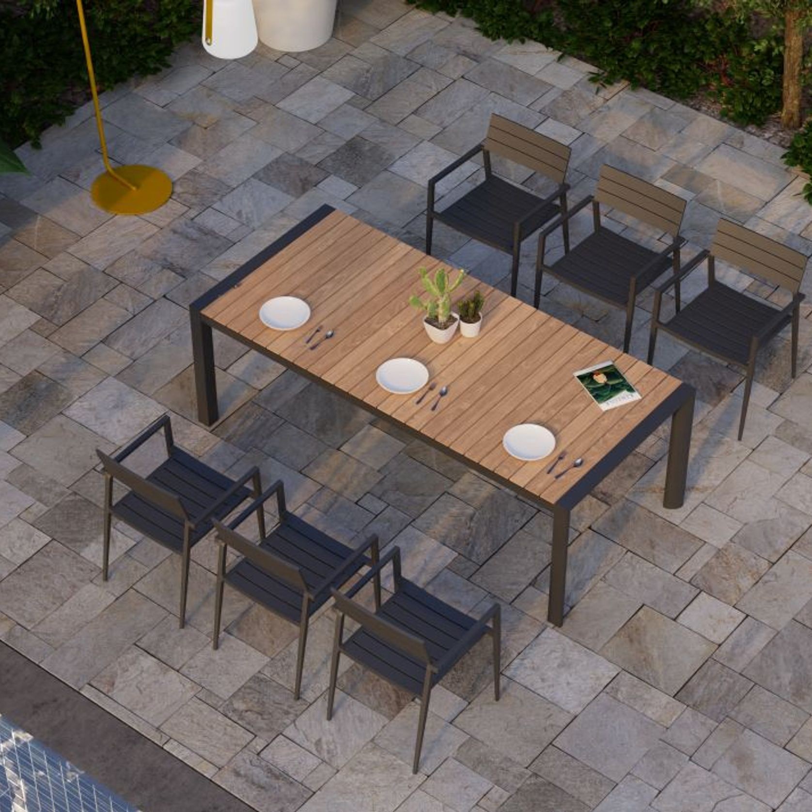 Vydel Table - Outdoor - 220cm x 100cm - Charcoal gallery detail image