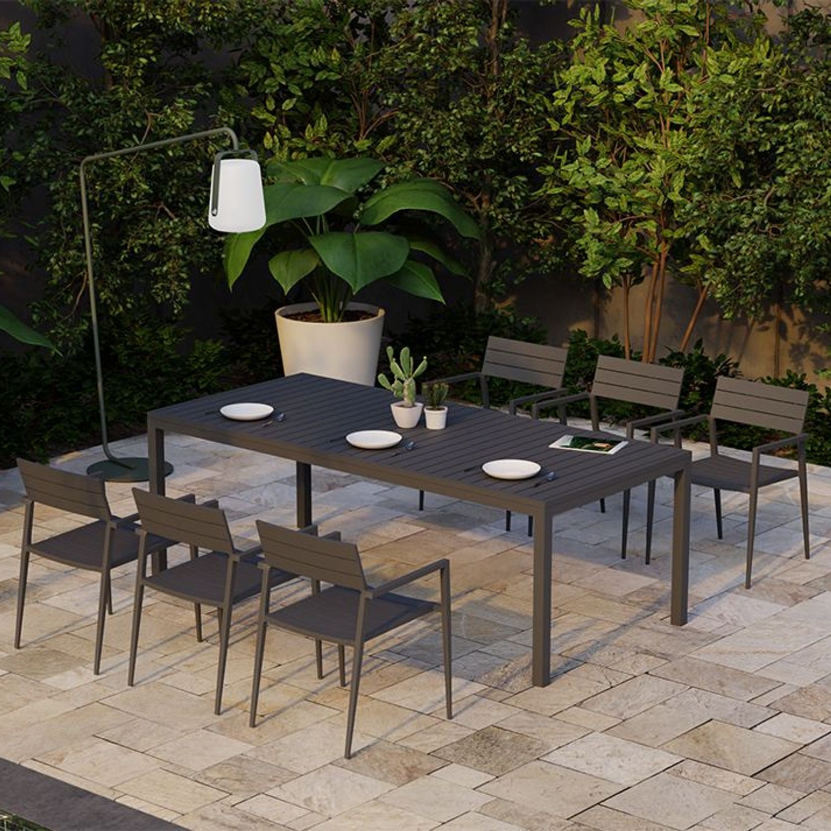 Halki Table - Outdoor - 220cm x 100cm - Charcoal gallery detail image